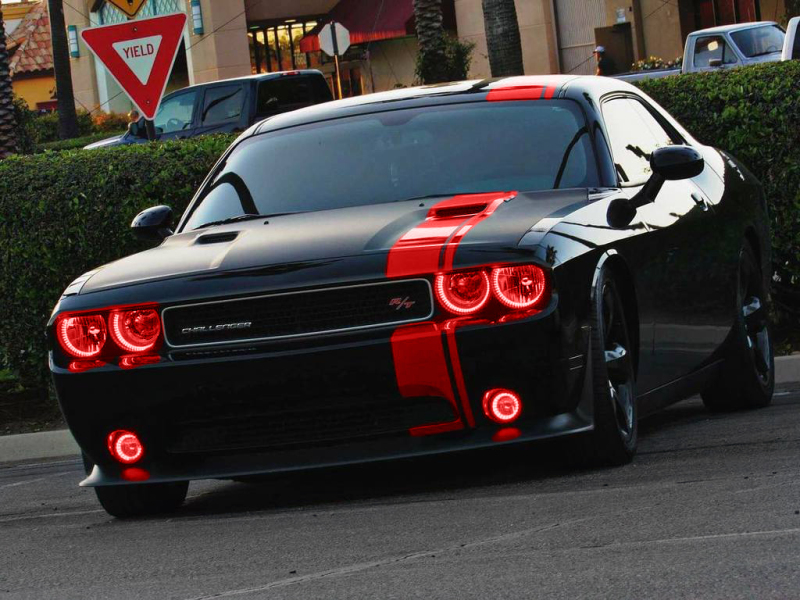 Dodge Challenger Halo Kit - ORACLE Lighting - Waterproof - Red - `08-`14